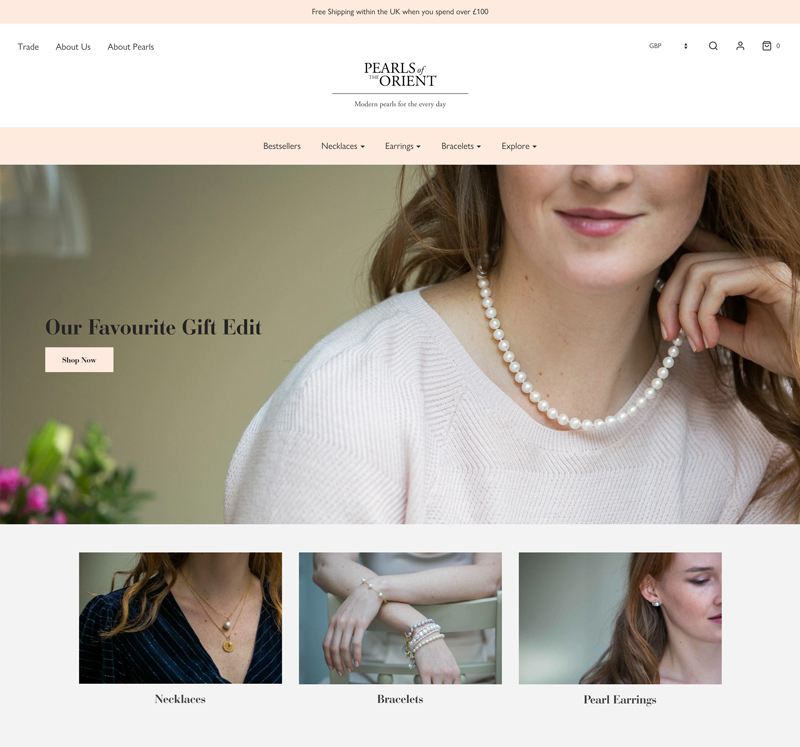 Pearls of the Orient Online website